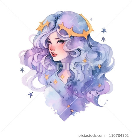 Zodiac sign virgo watercolor on white background Zodiac sign virgo watercolor on white background 110784501
