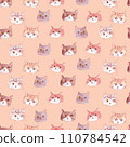 Drawing, cats, seamless pattern. textiles, wallpaper, wrapping paper, 110784542