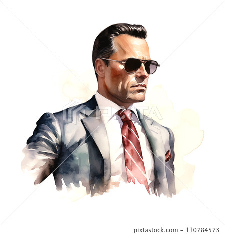 Businessman Boss day watercolor in paper art style on white background Businessman Boss day watercolor in paper art style on white background 110784573