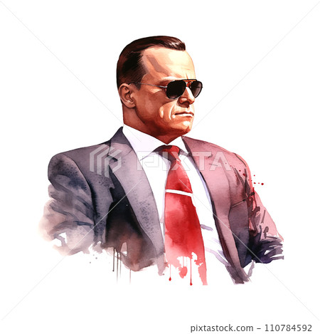 Businessman Boss day watercolor in paper art style on white background Businessman Boss day watercolor in paper art style on white background 110784592