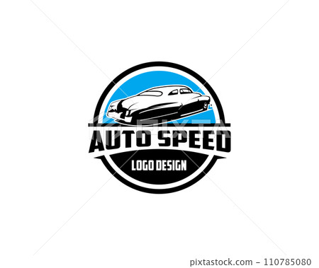 Silhouette of the 1949 Mercury Caupe car logo. isolated on white background side view. Best for badge, emblem, icon and sticker design. Silhouette of the 1949 Mercury Caupe car logo. isolated on white background side view. Best for badge, emblem, icon and sticker design. 110785080