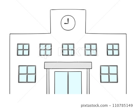 School building illustration 110785149