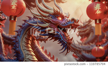 Beautiful fantasy dragon. Year of the Dragon according to the eastern horoscope 110785704