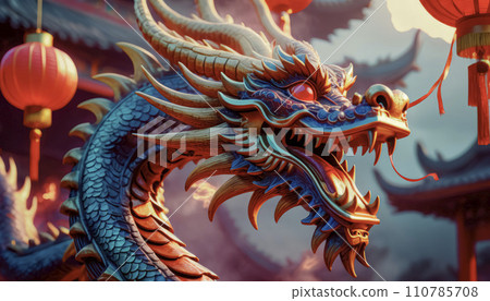 Beautiful fantasy dragon. Year of the Dragon according to the eastern horoscope 110785708