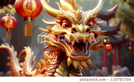 Beautiful fantasy dragon. Year of the Dragon according to the eastern horoscope 110785709