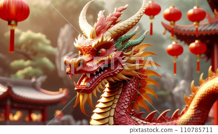 Beautiful fantasy dragon. Year of the Dragon according to the eastern horoscope 110785711