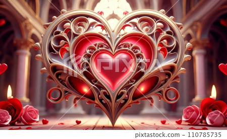 Love, valentine, colorful composition, symbolism and romance of love, February 14, Valentine's Day Love, valentine, colorful composition, symbolism and romance of love, February 14, Valentine's Day 110785735
