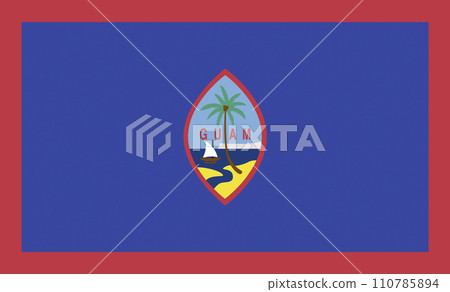 Flag of Guam. Official symbol of organized, - Stock