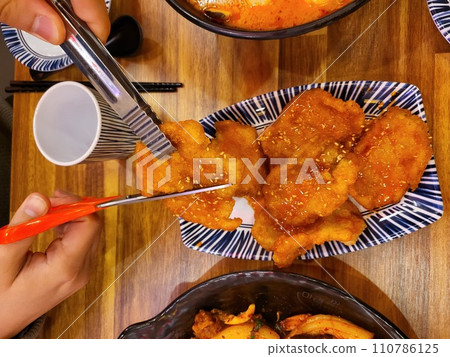 Chinese Sweet and Sour Pork Fried Chinese Sweet and Sour Pork Fried 110786125