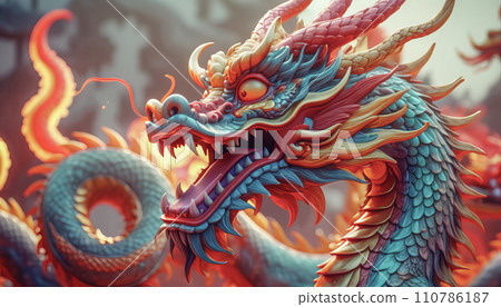 Beautiful fantasy dragon. Year of the Dragon according to the eastern horoscope 110786187