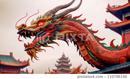 Beautiful fantasy dragon. Year of the Dragon according to the eastern horoscope 110786198