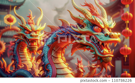 Beautiful fantasy dragon. Year of the Dragon according to the eastern horoscope Beautiful fantasy dragon. Year of the Dragon according to the eastern horoscope 110786226