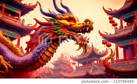Beautiful fantasy dragon. Year of the Dragon according to the eastern horoscope Beautiful fantasy dragon. Year of the Dragon according to the eastern horoscope 110786484