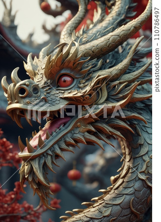 Beautiful fantasy dragon. Year of the Dragon according to the eastern horoscope 110786497