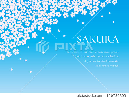 以櫻花為主題的春天背景插畫素材 110786803