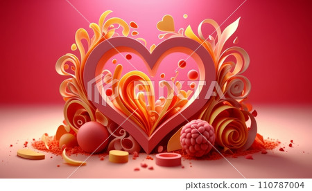 Love, valentine, colorful composition, symbolism and romance of love, February 14, Valentine's Day 110787004