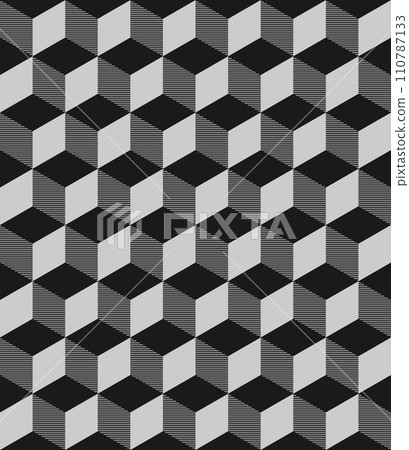 Black and white abstract geometric seamless pattern. Monochrome linear textures. Endless unusual prints. Black and white abstract geometric seamless pattern. Monochrome linear textures. Endless unusual prints. 110787133