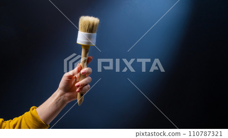 Hand holding brush Hand holding brush 110787321