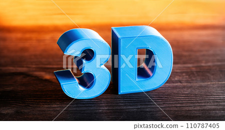 3D Sign Printed With 3D Printer 110787405
