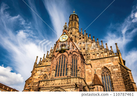 Ancient building facade Church of the Virgin Mary in Nuremberg 110787461