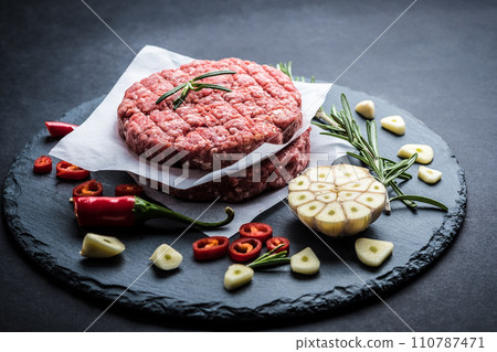Ground beef meat steak for burger Ground beef meat steak for burger 110787471