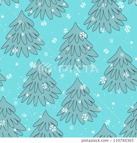 Winter seamless pattern with Christmas tree and... - Stock Illustration ...