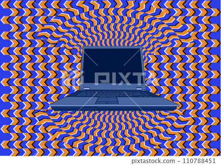 laptop in optical illusion 110788451