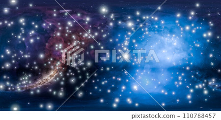 Vibrant Blue Sky Studded With Countless Stars Shining Brightly at Night 360 panorama vr environment map Vibrant Blue Sky Studded With Countless Stars Shining Brightly at Night 360 panorama vr environment map 110788457