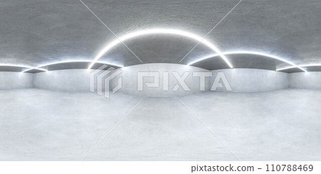 Group of White Balls on White Floor with bright blue sky 360 panorama vr environment map 110788469