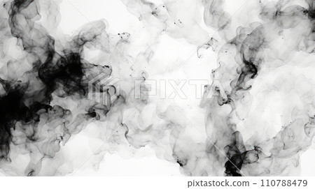 Monochrome black and white background in the form of smoke or liquid. 110788479