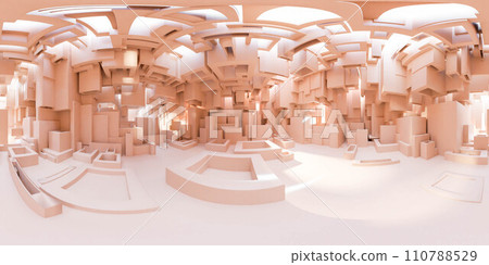 futuristic Spacious Room Filled With Numerous Windows for an Abundance of Natural Light 360 panorama vr environment map 110788529
