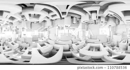 abstract Spacious Room Filled With geometric shapes 360 panorama vr environment map abstract Spacious Room Filled With geometric shapes 360 panorama vr environment map 110788536