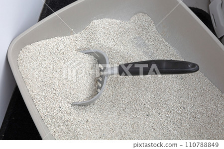 Cat litter box with a scoop Cat litter box with a scoop 110788849