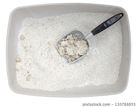 Cat litter box with a scoop Cat litter box with a scoop 110788855