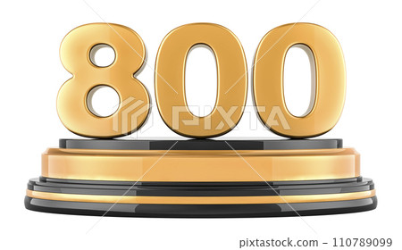 Golden 800 podium, award concept. 3D rendering Golden 800 podium, award concept. 3D rendering 110789099
