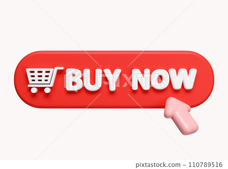 3d Buy now red button with mouse click. Button hand pointer clicking. Click button. Online shopping. icon isolated on white background. 3d rendering illustration. Clipping path. 3d Buy now red button with mouse click. Button hand pointer clicking. Click button. Online shopping. icon isolated on white background. 3d rendering illustration. Clipping path. 110789516