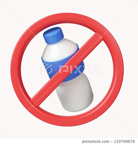 3d no plastic bottles. Save Earth. Save Environment Concept. icon isolated on white background. 3d rendering illustration. Clipping path. 3d no plastic bottles. Save Earth. Save Environment Concept. icon isolated on white background. 3d rendering illustration. Clipping path. 110789678