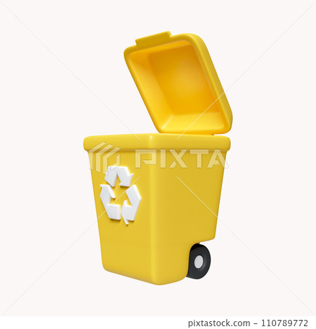 3d bin Recycle for save the earth and keep environment plastic. icon isolated on white background. 3d rendering illustration. Clipping path 110789772