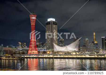 Kobe Harborland Port Tower Light-up in Winter Kobe City, Hyogo Prefecture 110789925