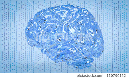 The Brain on digital Background for machine...-插圖素材 [110790132] - PIXTA圖庫