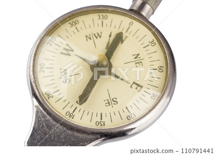 Vintage retro compass on white Vintage retro compass on white 110791441