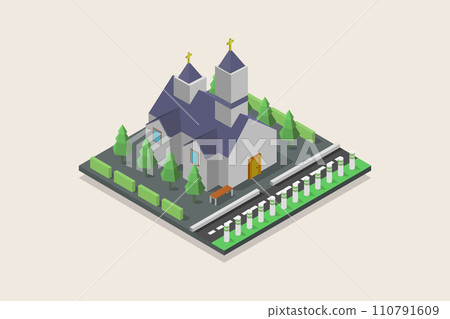 Isometric church Isometric church 110791609