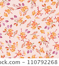 Freesia and tulips seamless pattern 110792268