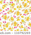 Freesia and tulips seamless pattern 110792269