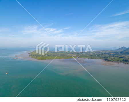 Beautiful seacoast view at open sea in summer season,Nature Environment and Travel background 110792312