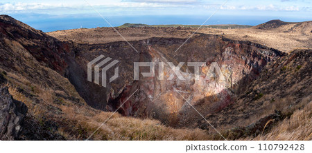 Izu Oshima winter Mt. Mihara trekking Izu Oshima winter Mt. Mihara trekking 110792428