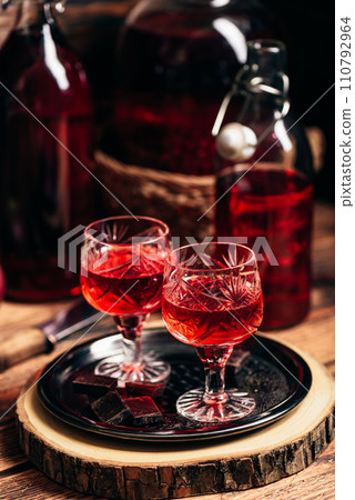 Homemade berry liqueur Homemade berry liqueur 110792964