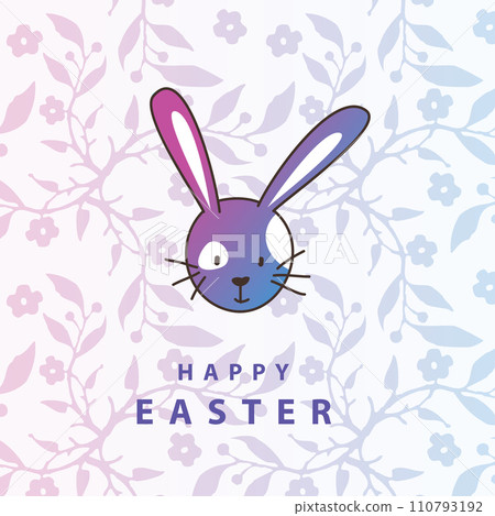 Easter floral card with bunny Easter floral card with bunny 110793192