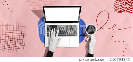 Person using a laptop computer 110793545