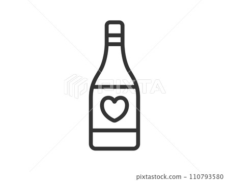 Illustration of sparkling wine bottle icon (line drawing) Illustration of sparkling wine bottle icon (line drawing) 110793580